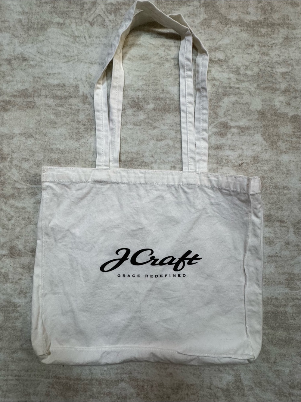 J Craft Luxury Boat Canvas Tote Bag Cream Thick Cotton Promo Beach Gym Book Bag